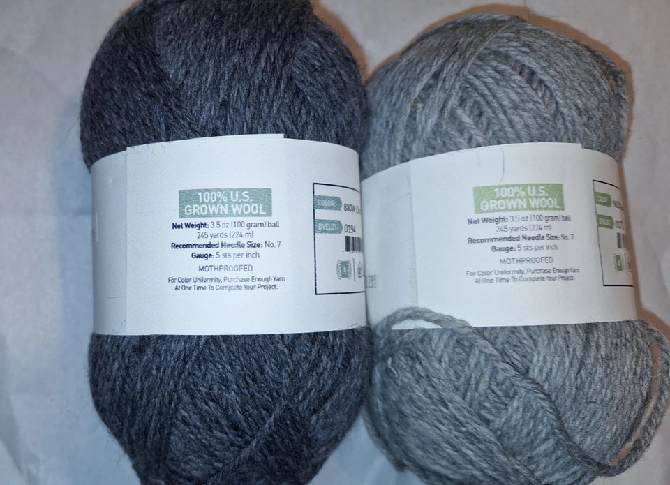 2 Sk NATURE HILADO 100% LANA Worsted - Charcol y Gris Brezo - 100 gr cada uno Foto 4 de 4