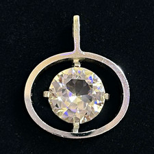 Large 925 Sterling Silver CZ pendant