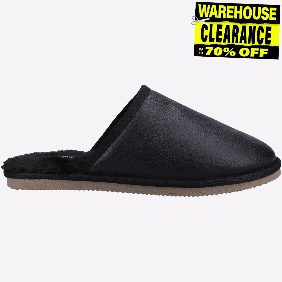 ?Hush Puppies Leather Slip On Men’s Slippers HUSH PUPPIES MENS LEATHER SANDALS SLIPPERS BROWN SHOES SIZE  main image 2