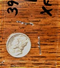 1939-D SILVER MERCURY DIME - GRADES "EXTREMELY FINE"