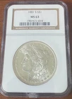 1881-S$1 Morgan Dollar NGC MS63 Blast White