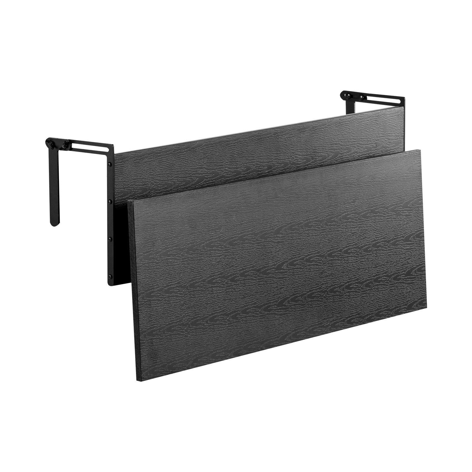 Table suspendue pour balcon pliante 1220x300 mm en métal noir balustrade