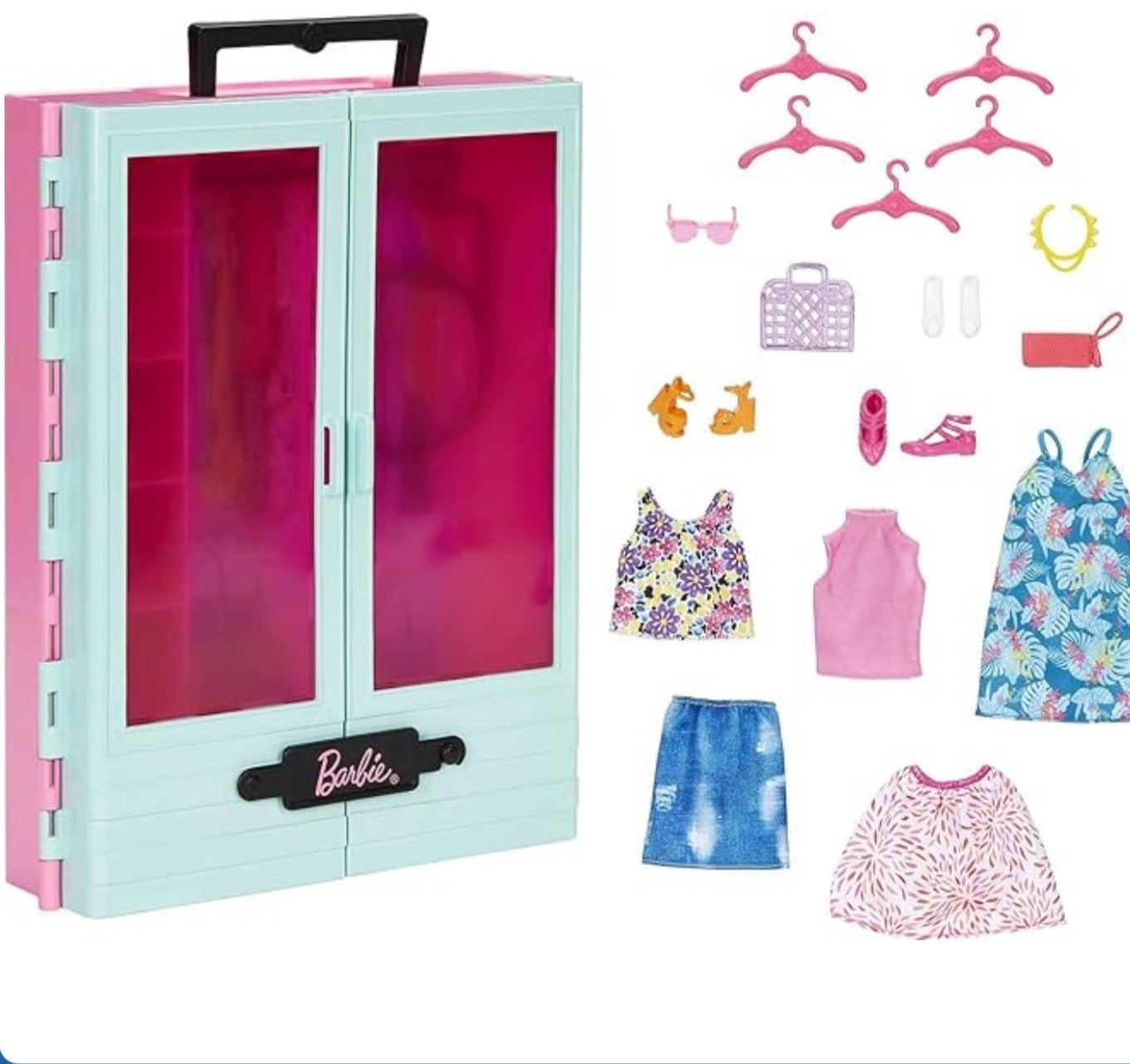 Barbie Closet Playset with Outfits Accessories Hangers inclu