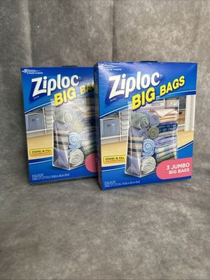 2 boxes of ZIPLOC Jumbo 20 Gallon Big Bags Stand Fill 2'x2' XXL