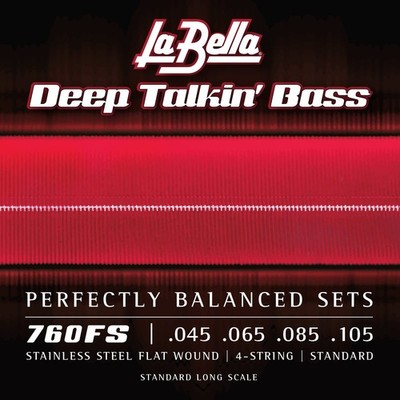 La Bella 760FS Deep Talkin Bass Flatwound Bass Strings - Standard