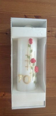 Grose Jubiläumskerze 250/70 OVP Steinhart Kerzen 3D Rosen hochwertig vintage neu