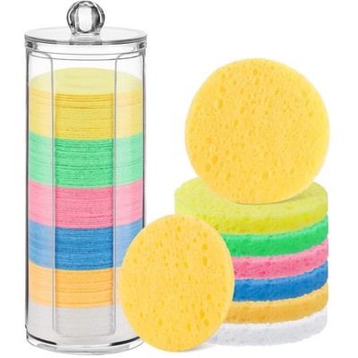 Sieral 120pcs Compressed Facial Sponges 1 Count (Pack of 120), Multicolor