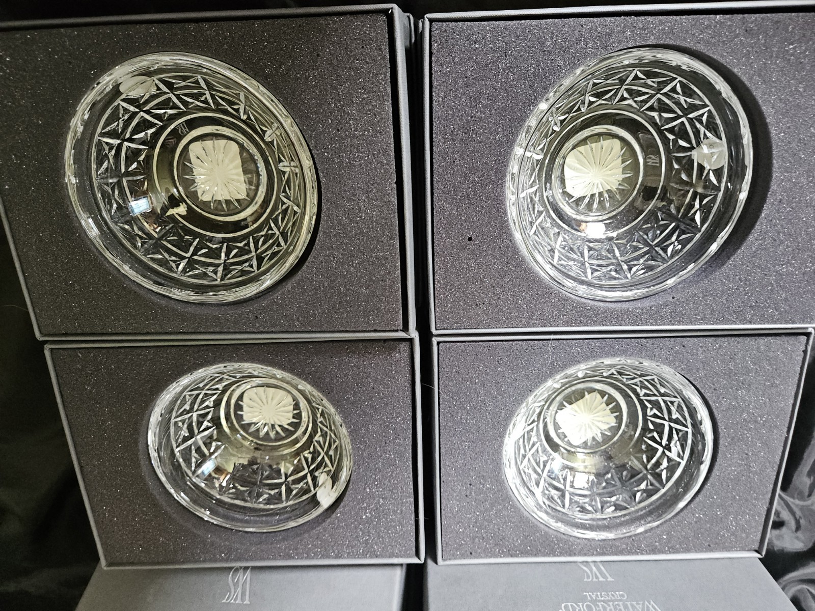 SET of 4 WATERFORD CRYSTAL Small Delaney Bowls NEW IN ORIGINAL BOXES!!