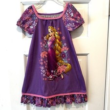 Disney Store Purple Rapunzel Nightgown with Floral Accents Size 4