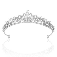 Dealoco Princess Crown, Princess Tiara Queen Crown, Silver Bride Bridal Weddi...