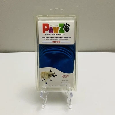 12 Protex Pawz Rubber Dog Boots Disposable Reusable Waterproof Medium Blue NEW - Image 1 of 2