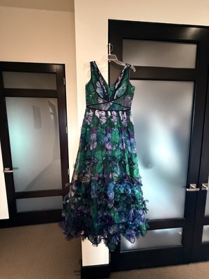 sachin and babi light blue dress Marchesa Notte Embroidered Sheath Dress, 8 / Navy