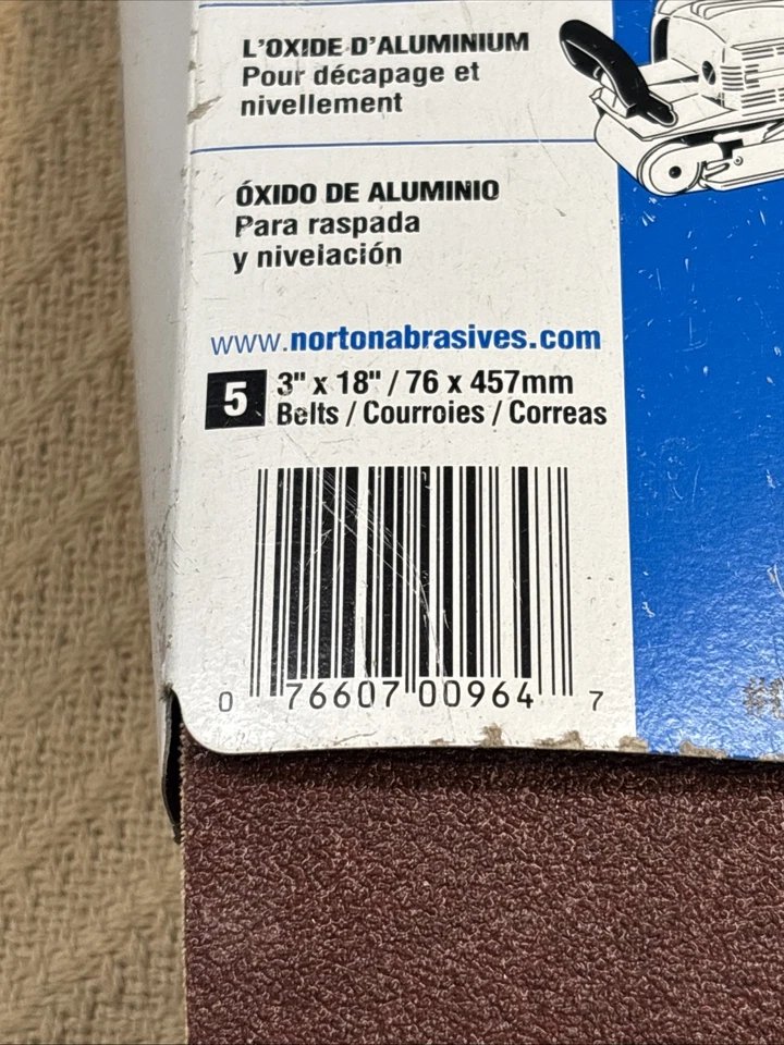 Norton Abrasives  Sanding Belt 1 Pack Of 5 Aluminum Oxide,50 Grit Coarse - Image 4 of 4