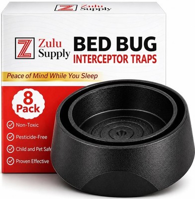 Bed Bug Interceptor Traps   Black 8-Pack Passive Monitor & Detection Trap   U...