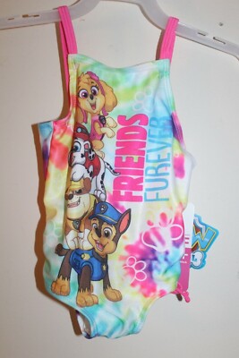 NWT Paw Patrol Baby Girl 12m Bathing Suit One Piece Swimsuit UPF-50+
