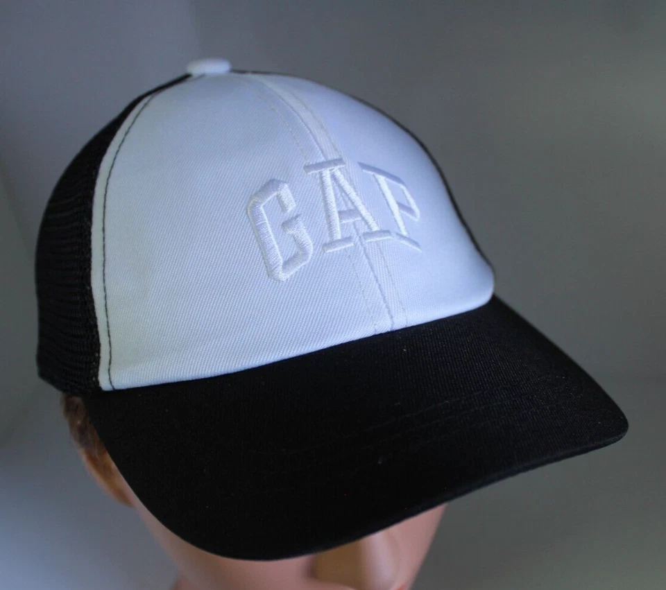 Gorra de camionero Baby Gap para niños pequeños negra blanca M/L 54 cm/21,25" Foto 2 de 4