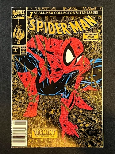 Spider-Man #1 (1990) UPC Gold Edition Newsstand Walmart Todd McFarlane RAW (HG)
