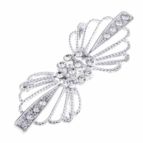 2x Vintage Diamante Crystal Rhinestone Buckles Hook and Eye Clasps Sash Belt - Picture 12 of 12