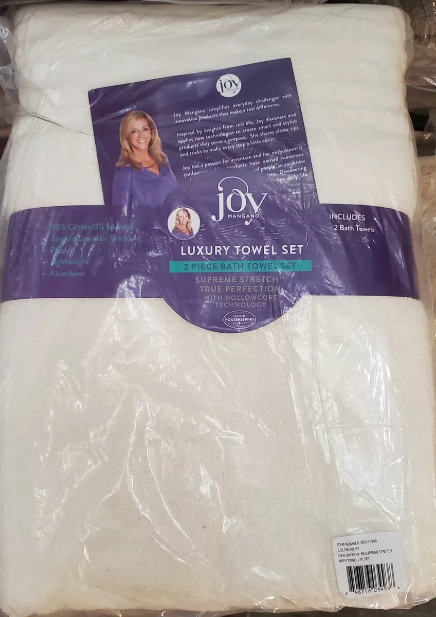 Joy Mangano Supreme Stretch 2 Large Bath Towel Set with Hollowcore  Technology