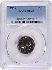 1953 Jefferson Nickel PR67 PCGS