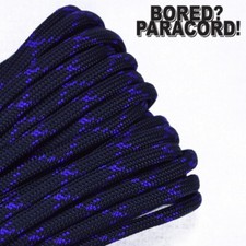 Black with Purple X - 550 Paracord Rope 7 strand Parachute Cord 10 25 50 100 ft