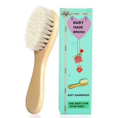 Molylove Baby Haarbürste mit Holzgriff und superweichen Ziegenborsten für