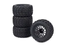 Set of 4 Wheels for Traxxas Rustler 4x4 VXL Blacked Out Rim w/ Tires 1/10 12mm