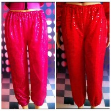 Unisex Sequins Trousers Pants Glitter Shiny Loose Harem Jazz Dance Ds Club Wear