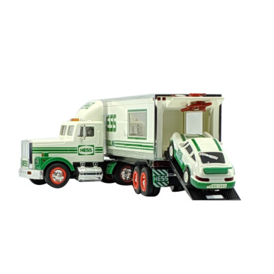 Hess 18 Wheeler & Racer Car Toy Truck, Vintage 1992, Real