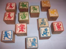 Disney Character alphabet blocks Set of 13 Antique