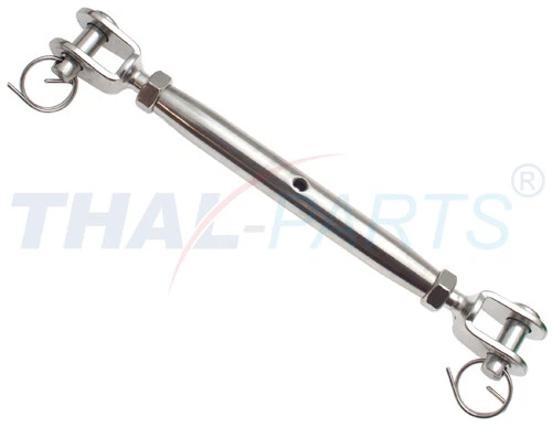 THAL PARTS® Wantenspanner M8 x 165mm Gabel-Gabel Edelstahl Niro Spannschraube für Drahtseil