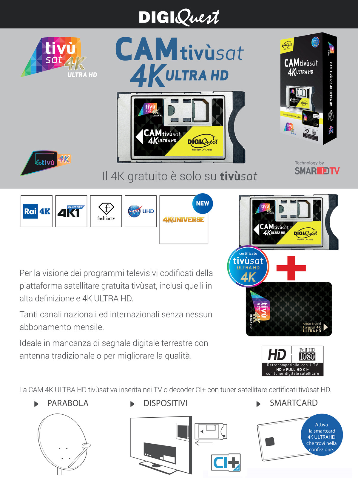 Modulo CAM Tivusat HD 4K con card nera foto 3
