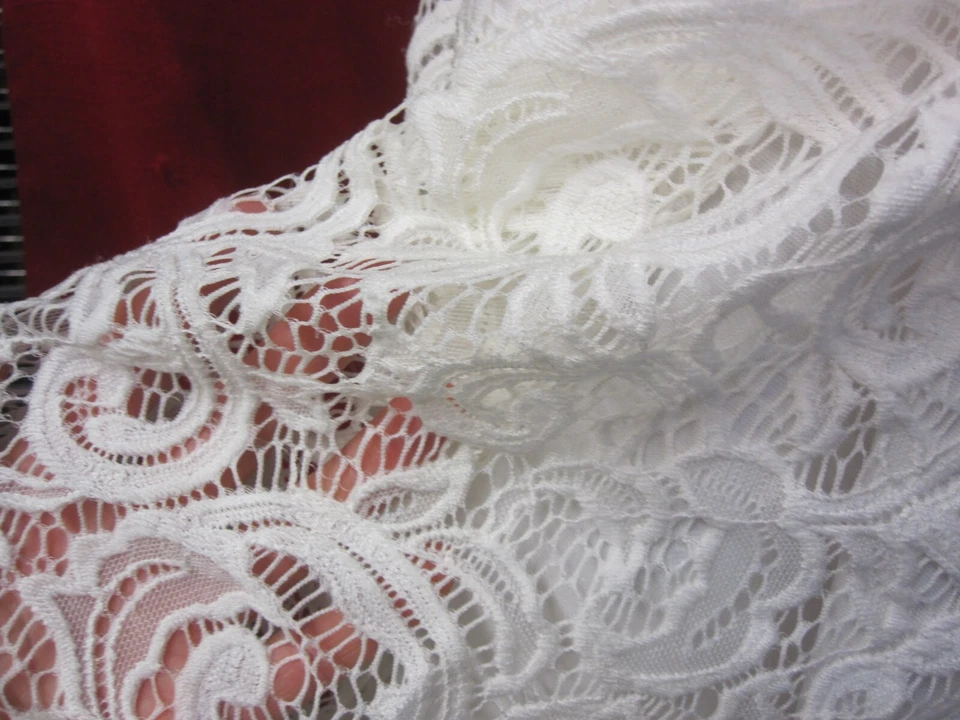 Силуэт NYC женщины цветочный кружева слоновой кости белый расклешенный длинная юбка размер M - Изображение 3 из 4