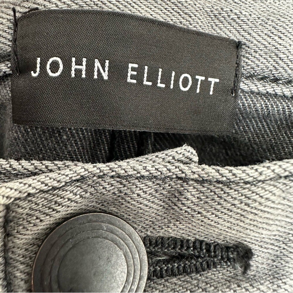 John Elliot Black Gray Distressed patchwork Skinn… - image 10