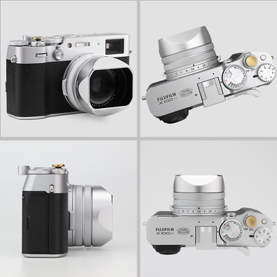 Square Metal Lens Hood for Fujifilm X100VI X100V fit Fuji Original