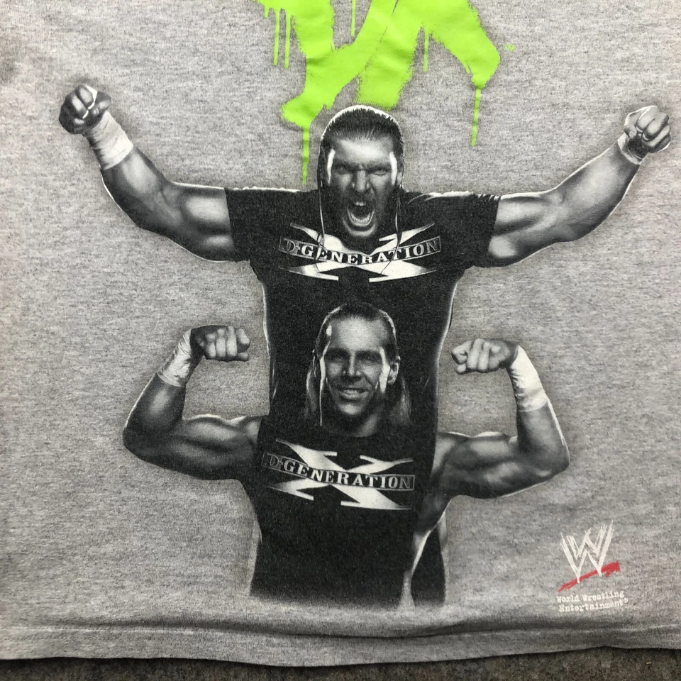 Camisa De Colección DX Degeneration X Niños Grande Gris Triple H Shawn Michaels WWE * Foto 3 de 4
