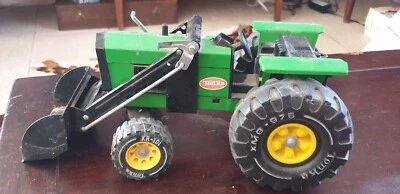 TRACTEUR TONKA EN TOLE JOUET ANCIEN DANS SON JUS TRACTOPELLE VINTAGE 80 - Photo 1/4