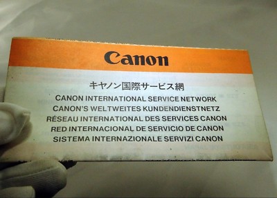 Canon International Service Network Guide English 1970's  vintage