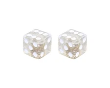 ALTALINE DICE BICYCLE VALVE CAPS SCHRADER VALVE GLITTER CLEAR.