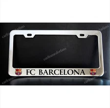 FC BARCELONA License Plate Frame Custom Made of Chrome Plated Metal