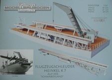 Kartonmodell Flugzeugschleuder Heinkel K7 auf der "Schwabenland" 1:50 Reimers...