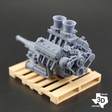 Tunnel Ram 426 Hemi model engine resin 3D printed 1:24-1:8 scale