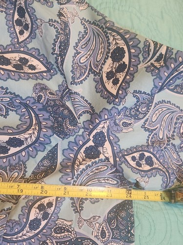 Laura Scott Women's SizeLarge Button-up Blouse White & Blue Paisley Cottagecore - Picture 7 of 8