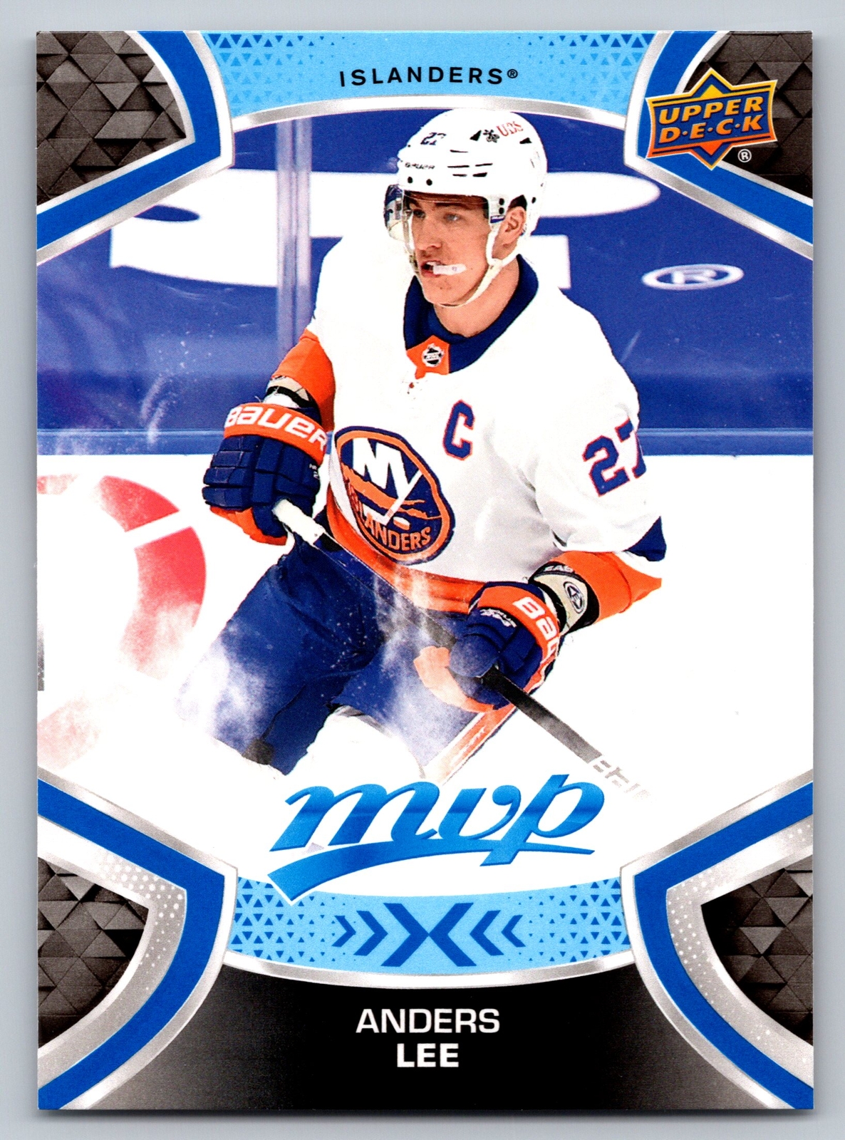 2021-22 Upper Deck MVP #175 Anders Lee Blue Parallel New York Islanders
