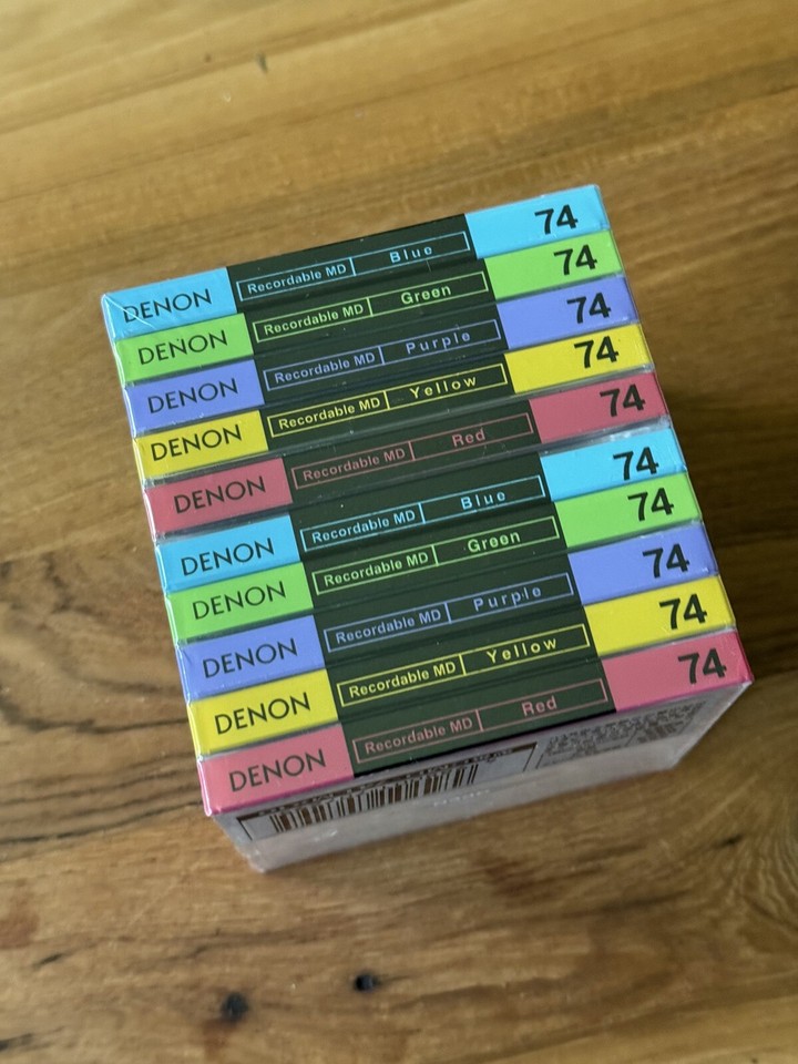 10pack Rare Denon Lapisia MD 74min Recordable Minidiscs. Fast Shipping