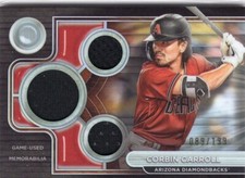 CORBIN CARROLL 2024 TOPPS TRIBUTE TRIPLE GAME USED RELIC 89/199 DIAMONDBACKS ROY