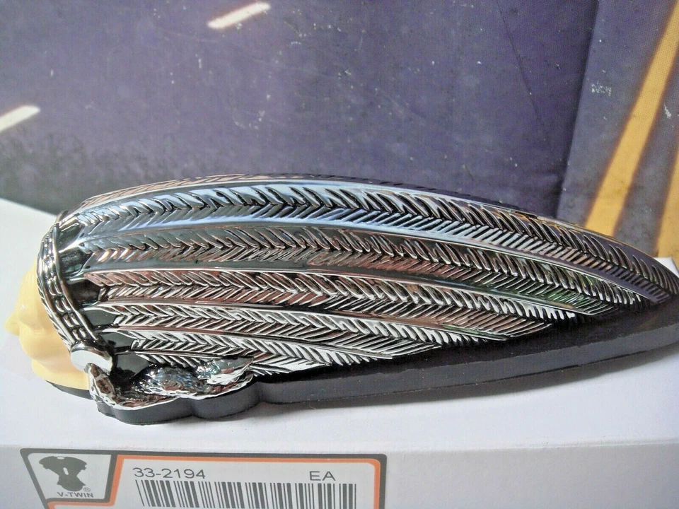 Lámpara guardabarros delantero Indian Face blanca retro vintage Scout Chief V-Twin 33-2194 X8 Foto 4 de 4