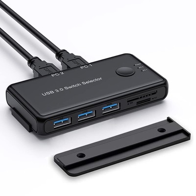 USB 3.0 Switch Selector,Dacimora KVM Switcher 2 Computers Sharing 4 Port USB ...