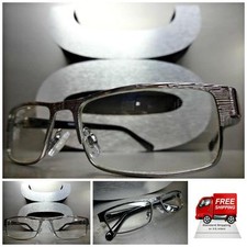 Men Women CONTEMPORARY Style Clear Lens EYE GLASSES Gunmetal Black Fashion Frame
