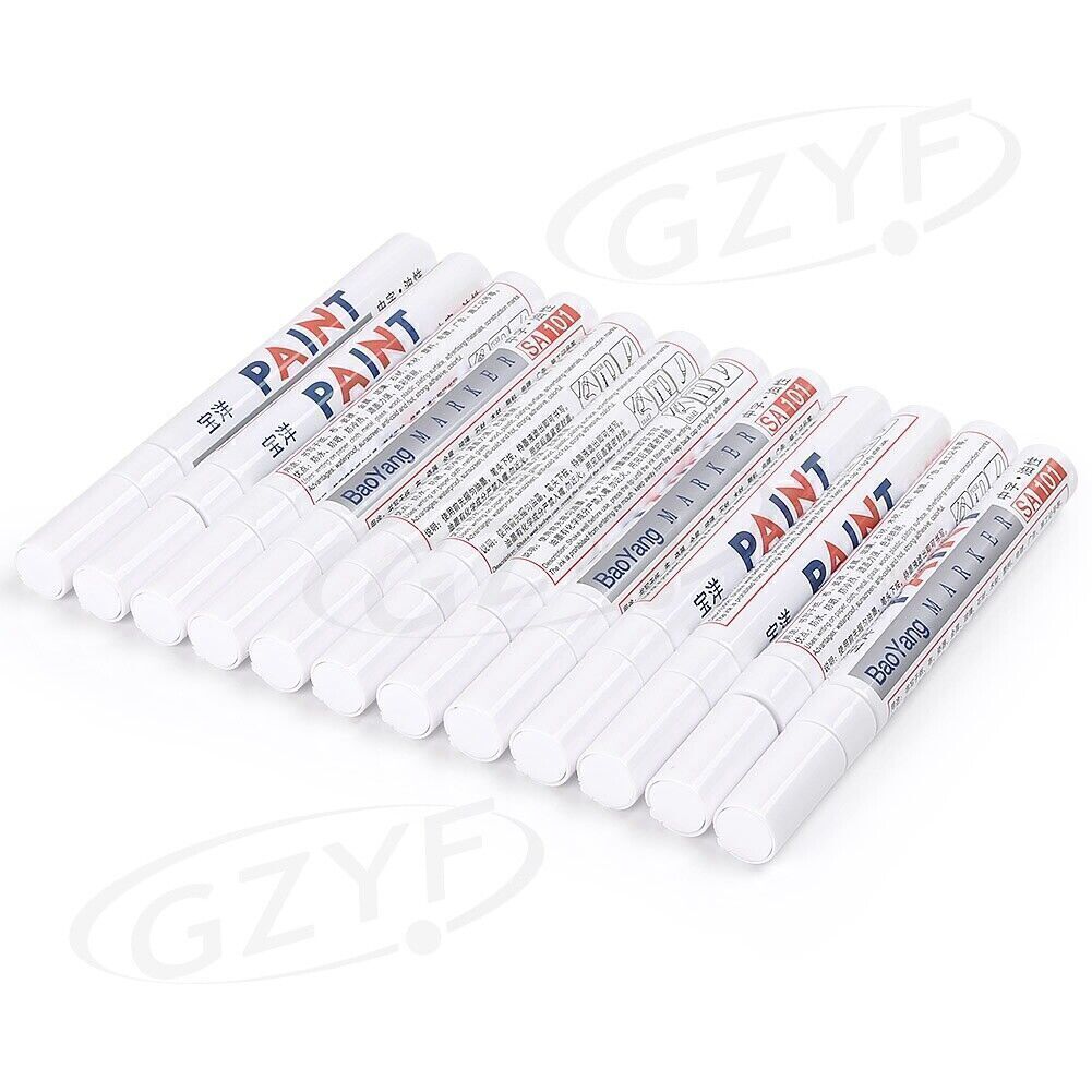 12 PCS Waterproof Permanent Paint Marker Pens Tread Pens Fit Car Tire Rubber